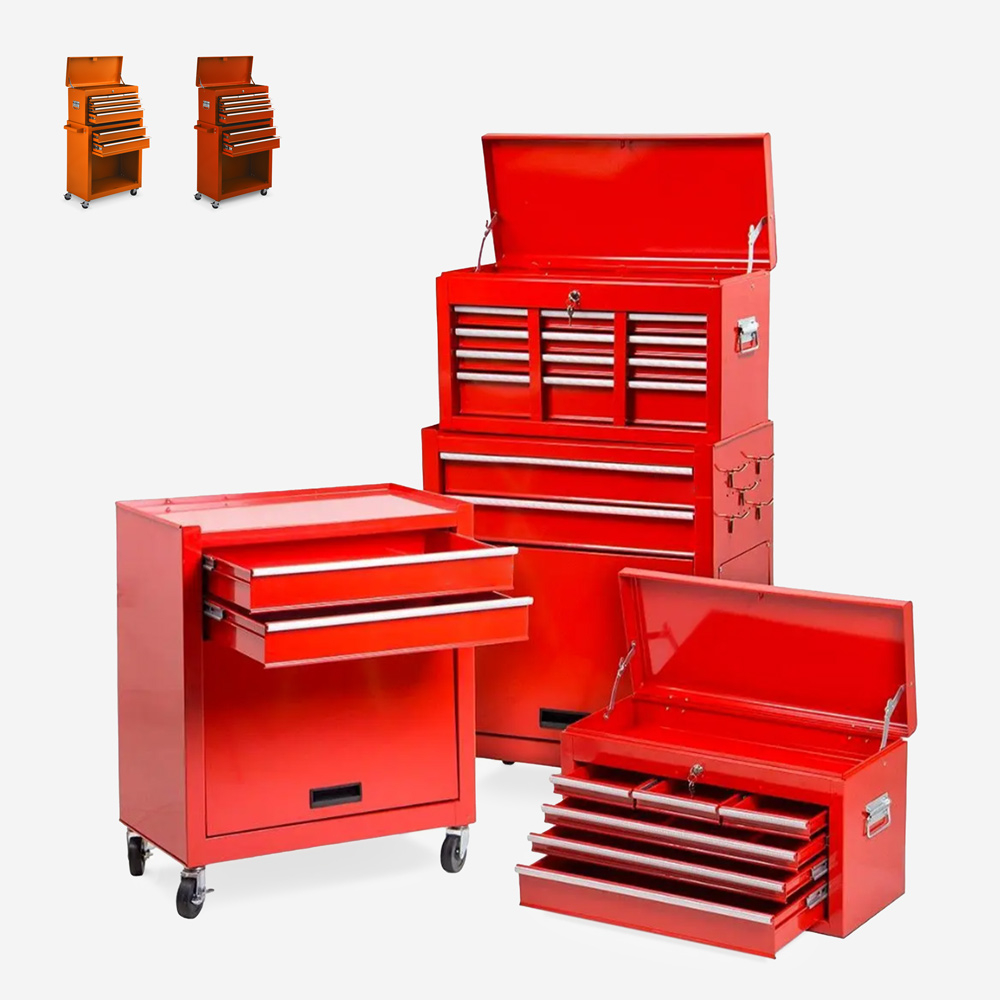 Cómoda de Ferramentas com Rodas 8 Gavetas para Oficina e Garagem Ultra