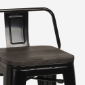Banco / Cadeira Alta de Metal e Madeira para Bar ou Cozinha Steel Wood Top 