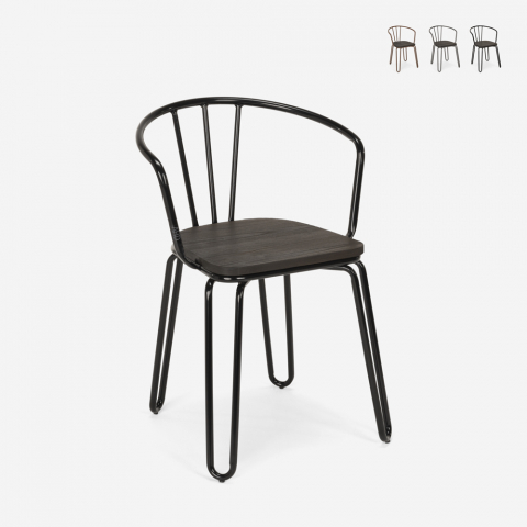 Cadeiras estilo Tolix design industrial apoios de braços de aço para bar e cozinha Ferrum Arm
