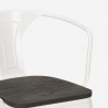 Cadeiras de Madeira e Metal para Sala Cafés Cozinhas Steel Wood Arm 
