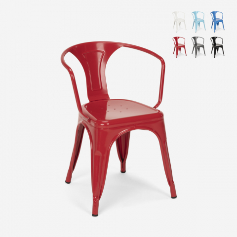 Cadeiras com Braços de Aço para Café, Bar, Cozinha, Steel Arm Promoção