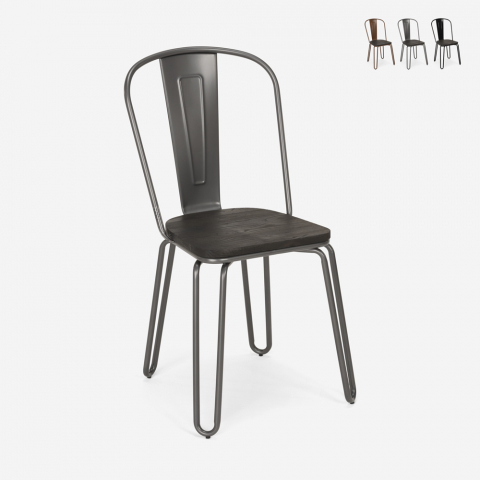 Cadeiras de aço estilo Tolix de design industrial para bar e cozinha Ferrum One