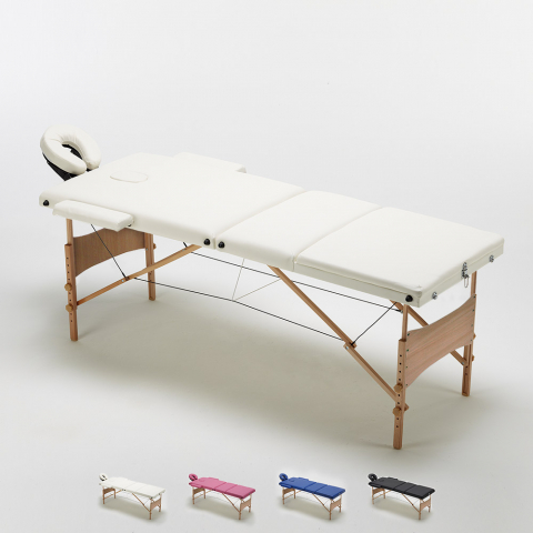 Marquesa de massagem portátil de madeira dobrável 3 zonas 215cm Reiki