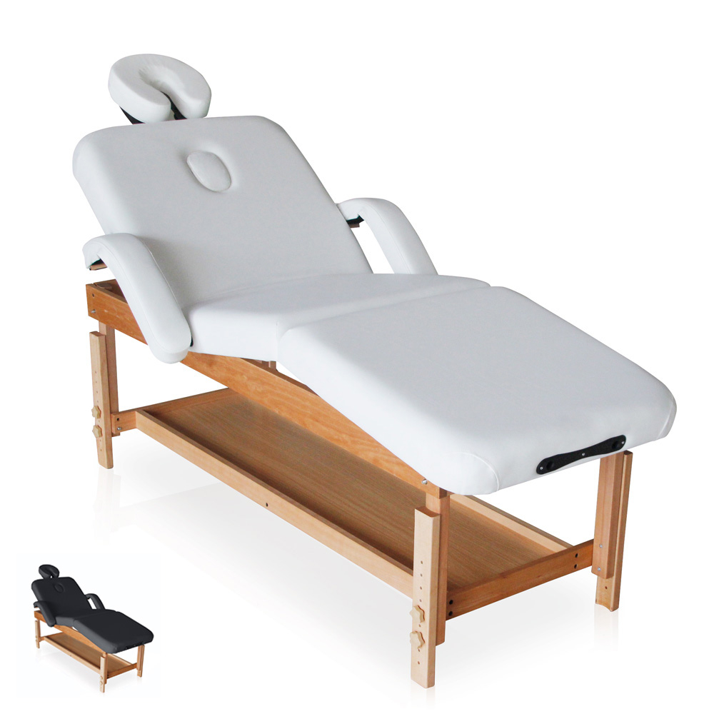 Marquesa de Massagem em Madeira Fixa Multi-posição 225cm Massage-Pro