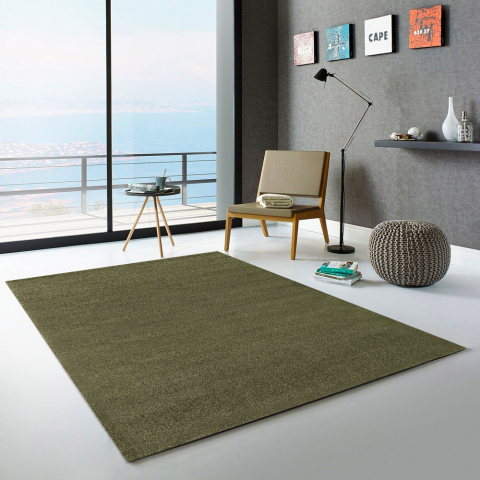 Sala de estar moderna com carpete de pêlo curto verde Casacolora CCVER