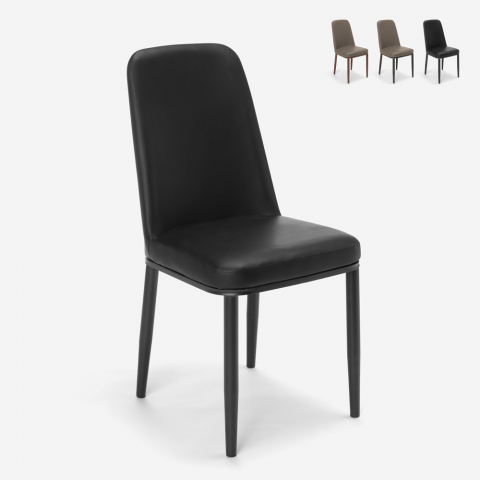 Cadeiras de Couro e Metal para Cozinha Bar Restaurante, Baden Promoção