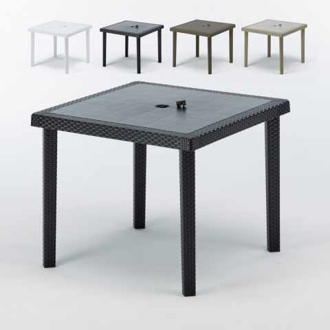 12 mesas de bar Poly rattan 90x90 quadradas Grand Soleil Boheme