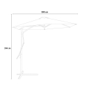 Guarda-chuva Preto Profissional de 3metros em Aço Hexagonal Dorico Noir Modelo