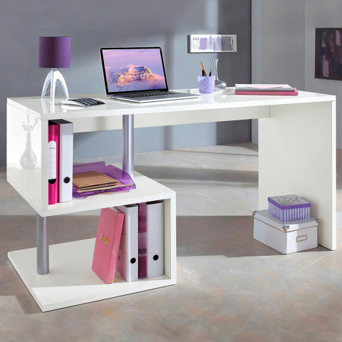 Mesa de escritório de design moderno 140x60 branco Bolg Promoção