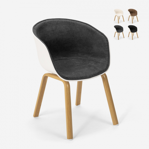 Cadeira design escandinavo com metal com efeito madeira para cozinhas de bar Bush