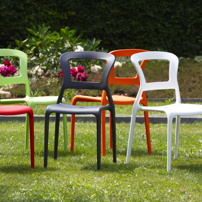 Cadeiras em Plástico Design Moderno Empilháveis para Cozinha Bar Restaurante Scab Pepper
