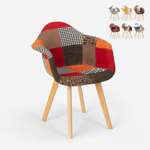 Cadeira de patchwork de design nórdico sala de estar, estudo de cozinha Herion