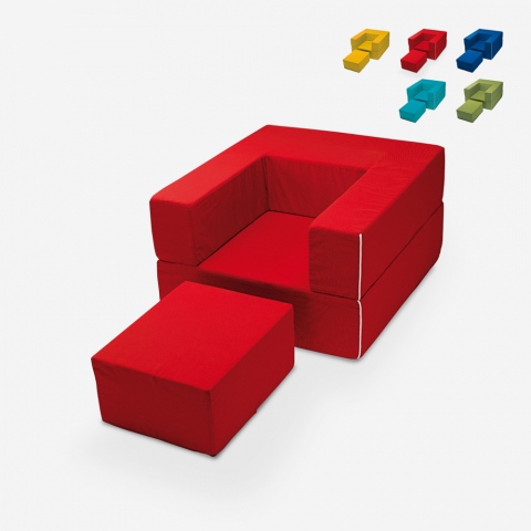 Poltrona modular de design modular com chaise longue em tecido Free Sofa
