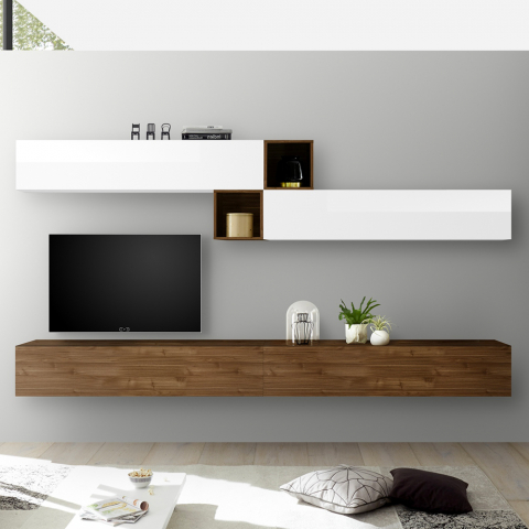 Sistema modular de parede para sala de estar Suporte para TV de design moderno Infinity 101