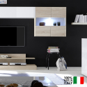 Unidade de parede moderna de madeira branca brilhante para TV Nice Oferta
