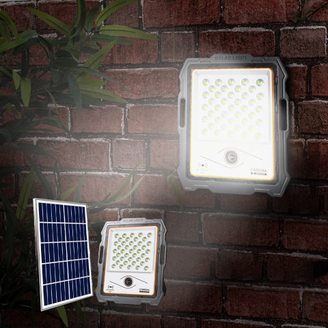 Farol LED 100W painel solar câmera wi-fi 2000 lumens Conspicio M Promoção