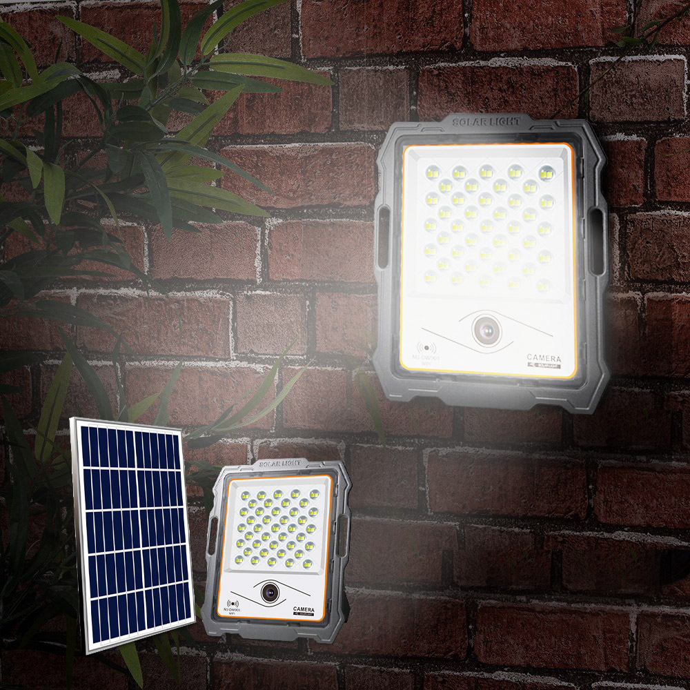 Farol LED 100W painel solar câmera wi-fi 2000 lumens Conspicio M