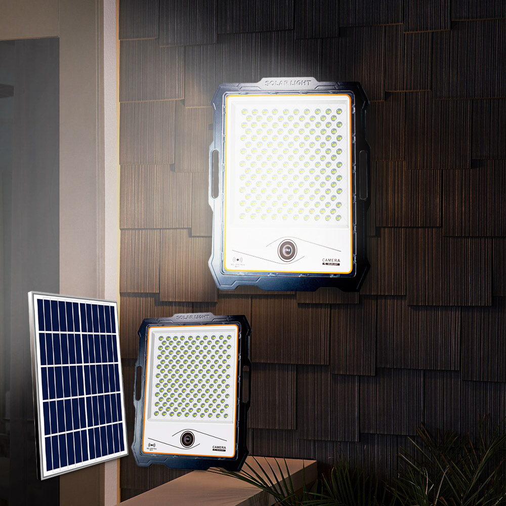 Refletor LED com câmera wi-fi de 400 W painel solar de 4000 lúmen Conspicio XL