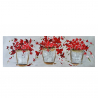 Quadro Imagem Vintage de Flores Pintadas à Mão em Tela 140x45cm Three Vases Venda