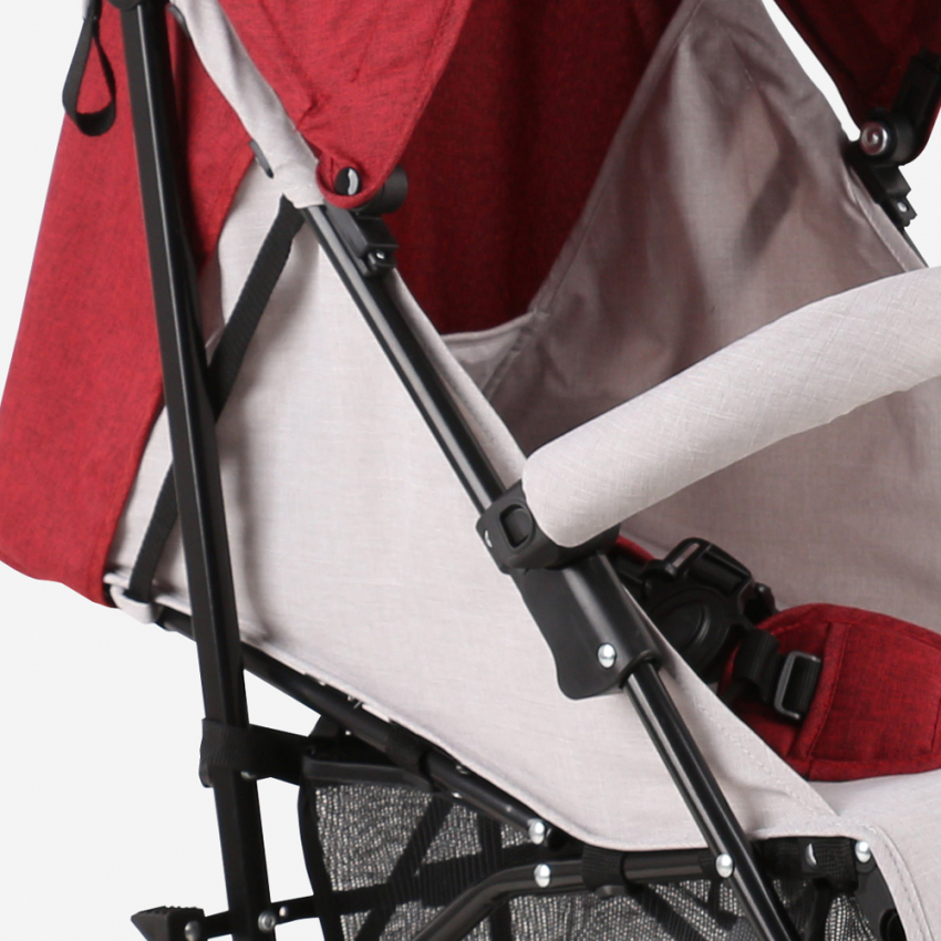 Passeggino per bambini 15 kg pieghevole schienale reclinabile 4 ruote Buggago