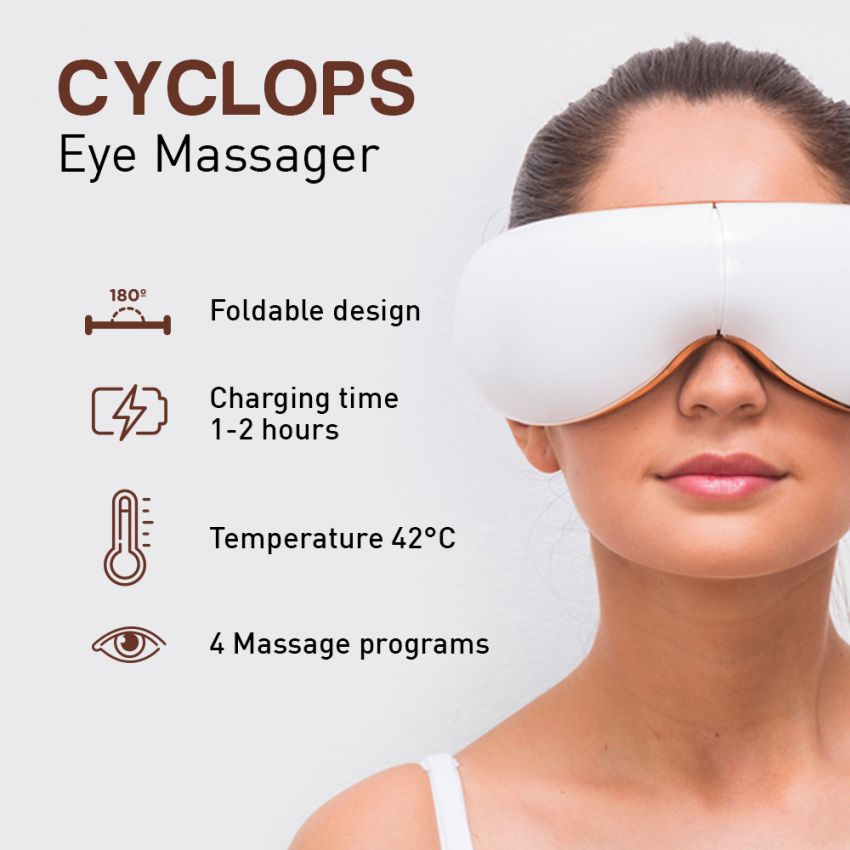 Massajador para Olhos Multifunções Recarregável USB Bluetooth Cyclops