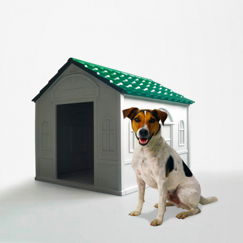Casa de canil para cães de médio porte em jardim de plástico Milo