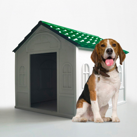 Casa de canil para cães de médio a grande porte em jardim de plástico Dolly