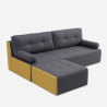 Sofá de 2-3 lugares c/Pufe Chaise-longue Moderno Resistente Confortável Luda Descontos