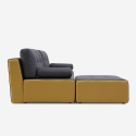 Sofá de 2-3 lugares c/Pufe Chaise-longue Moderno Resistente Confortável Luda Catálogo