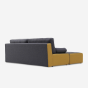 Sofá de 2-3 lugares c/Pufe Chaise-longue Moderno Resistente Confortável Luda Escolha