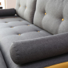 Sofá de 2-3 lugares c/Pufe Chaise-longue Moderno Resistente Confortável Luda Custo