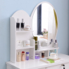 Toucador de quarto de espelho redondo de estação móvel de maquiagem Babette