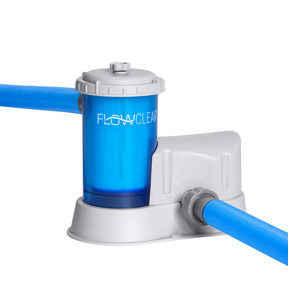 Bestway 58675 Bomba de Filtro de Cartucho Transparente para Piscinas Acima do Piso Flowclear