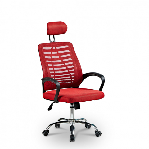 Cadeira de escritório ergonômica com tecido respirável e apoio de cabeça Equilibrium Fire