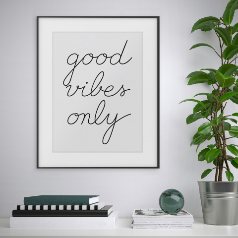 Impressão pôster pintura aforismos frases moldura 40x50cm Variety Baik Promoção