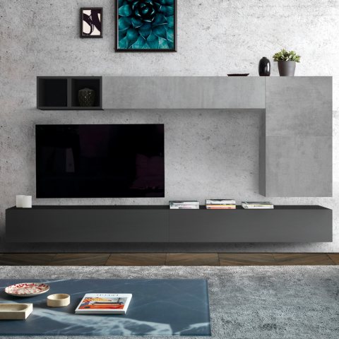 Móvel de parede com suporte para TV modular para sala de estar com design moderno Infinity 95