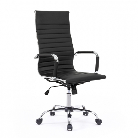 Cadeira de Escritório Elegante Poltrona Ergonómica em Couro sintético, Linea Promoção