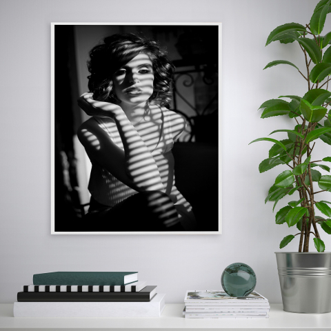 Impressão fotografia tema feminino pintura preto e branco 40x50cm Variety Wahine