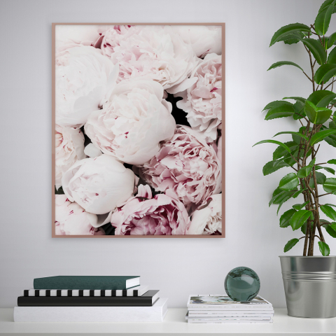 Impressão tema floral moldura quadro flores natureza 40x50cm Variety Luludi Promoção