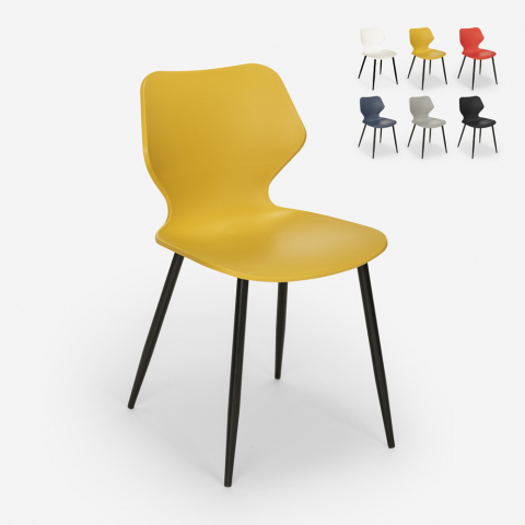 Cadeira design moderno polipropileno metal sala de jantar restaurante Ladysmith