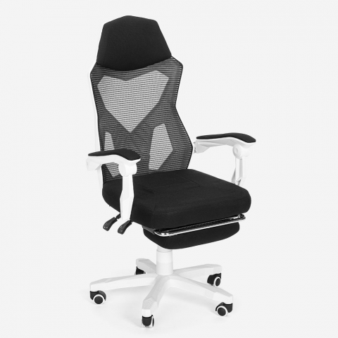 Cadeira gaming ergonómica respirável design futuristico repousa-pés Gordian Plus