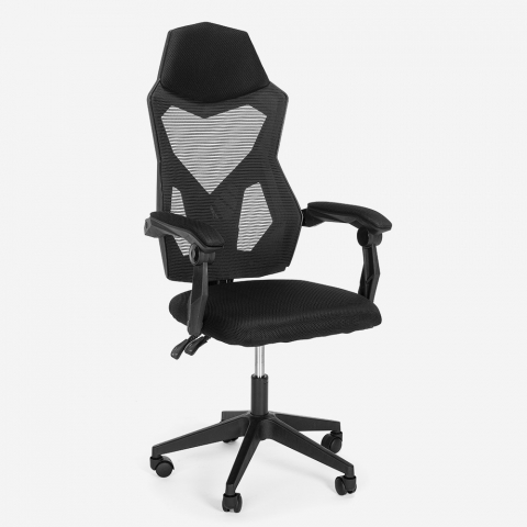 Cadeira gaming ergonómica respirável design futuristico Gordian Dark