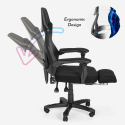 Cadeira Gaming Futurista Desportiva Respirável Apoio para pés Gordian Plus Dark Estoque