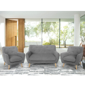 Conjunto de 2 poltronas 1 sofá de 2 lugares Minimalista Estofos removíveis e laváveis Cleis Escolha
