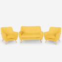 Conjunto de 2 poltronas 1 sofá de 2 lugares Minimalista Estofos removíveis e laváveis Cleis Características