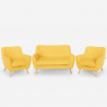 Conjunto de 2 poltronas 1 sofá de 2 lugares Minimalista Estofos removíveis e laváveis Cleis Características