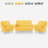 Conjunto de 2 poltronas 1 sofá de 2 lugares Minimalista Estofos removíveis e laváveis Cleis Oferta