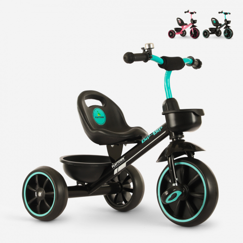 Triciclo infantil com acento ajustável cesto Bip Bip