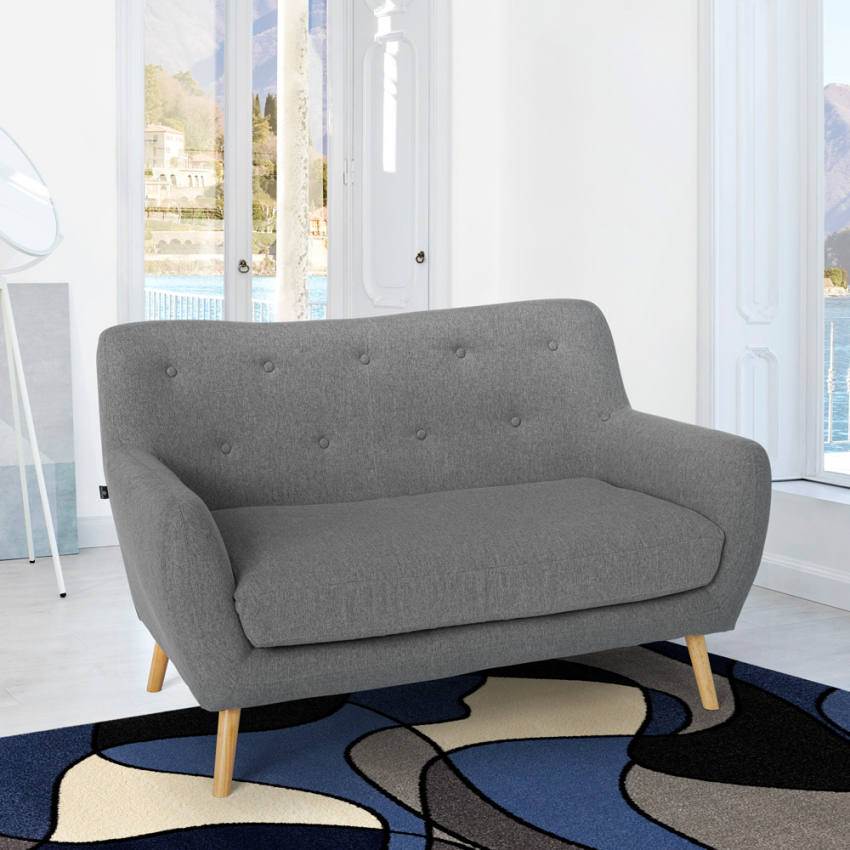 Sofá de 2 lugares em tecido com design moderno estilo escandinavo Irvine sofás de sala