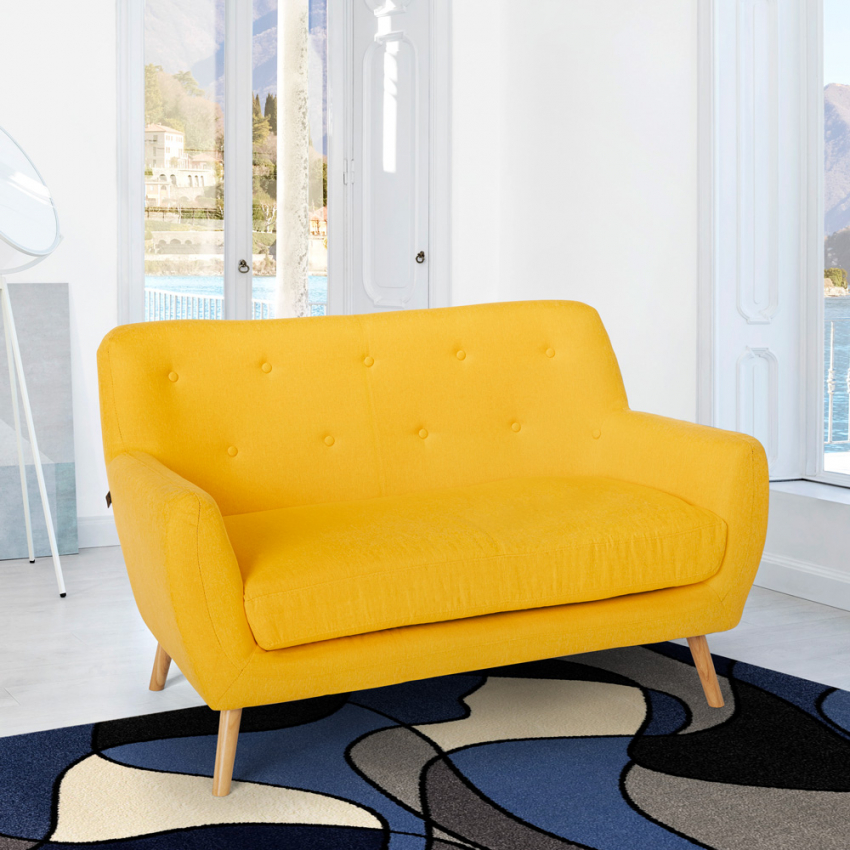 Sofá de 2 lugares em tecido, design moderno, estilo escandinavo, Irvine em promoção